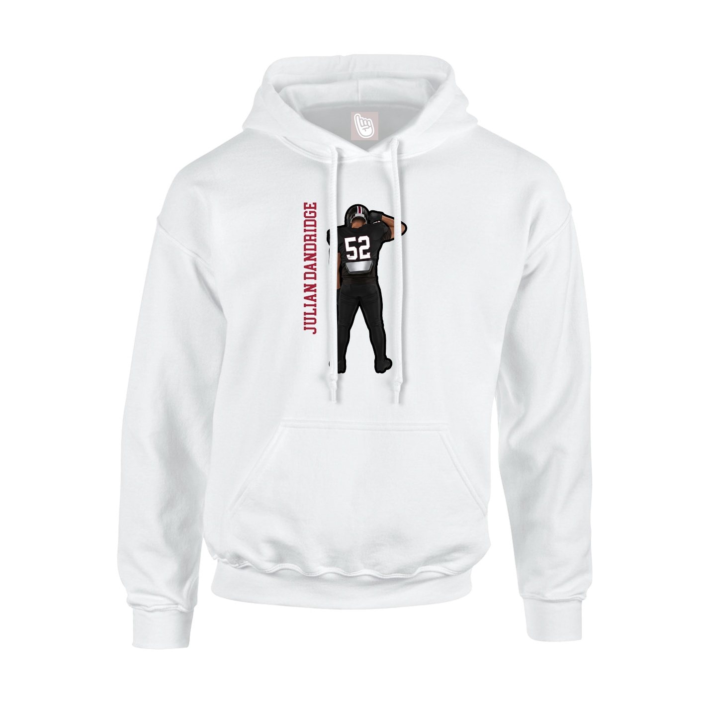 Youth Hoodie — Name Vertical in White
