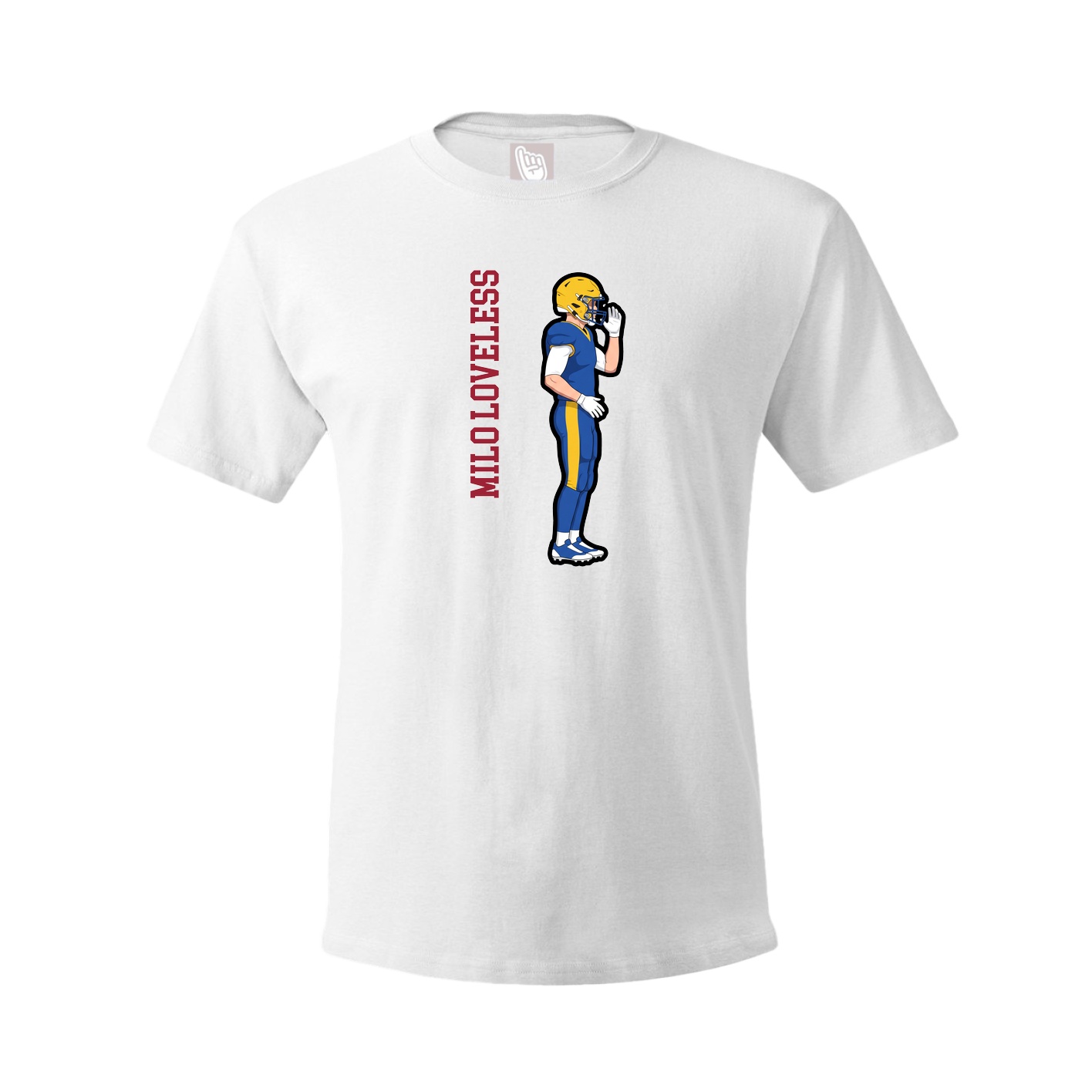 Youth Tee — Name Vertical in White