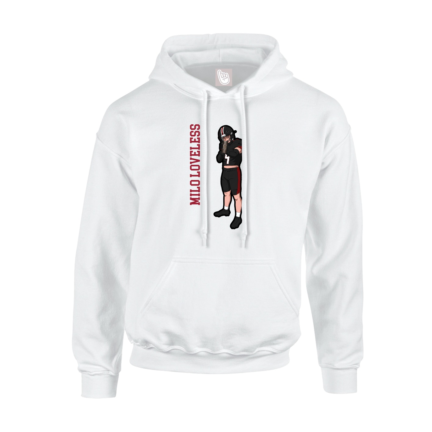Hoodie — Name Vertical in White