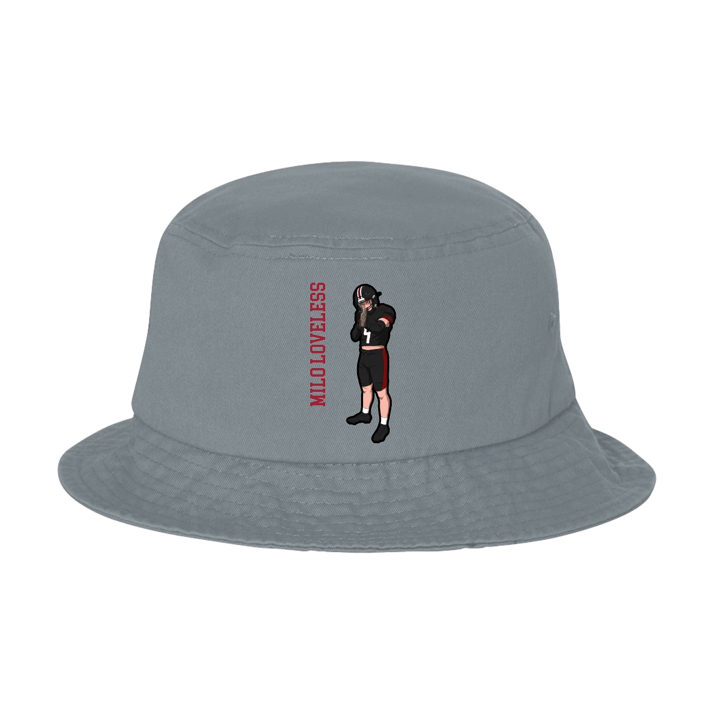 Bucket Cap — Name Vertical in Grey