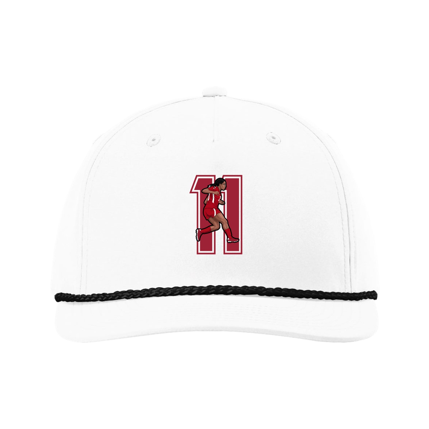Five-Panel Classic Rope Cap — Number in White