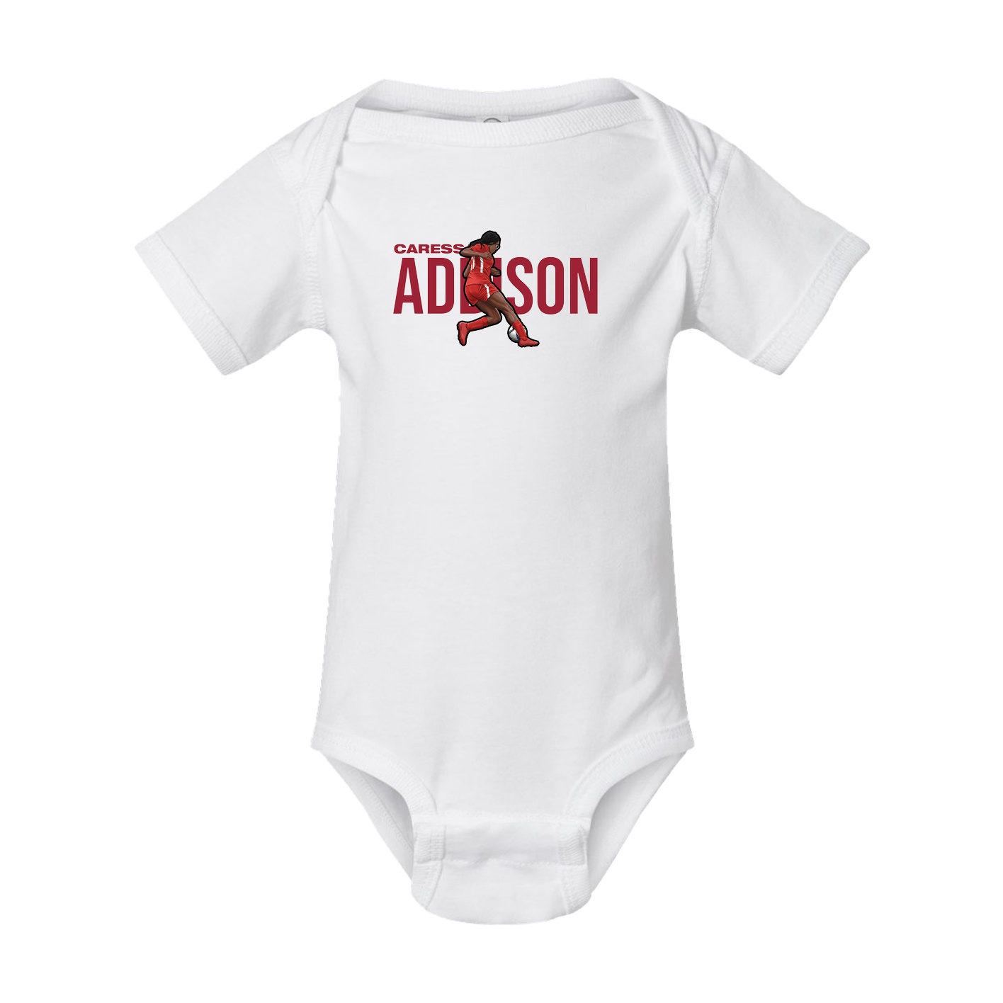 Baby Onesie — Player Name in White