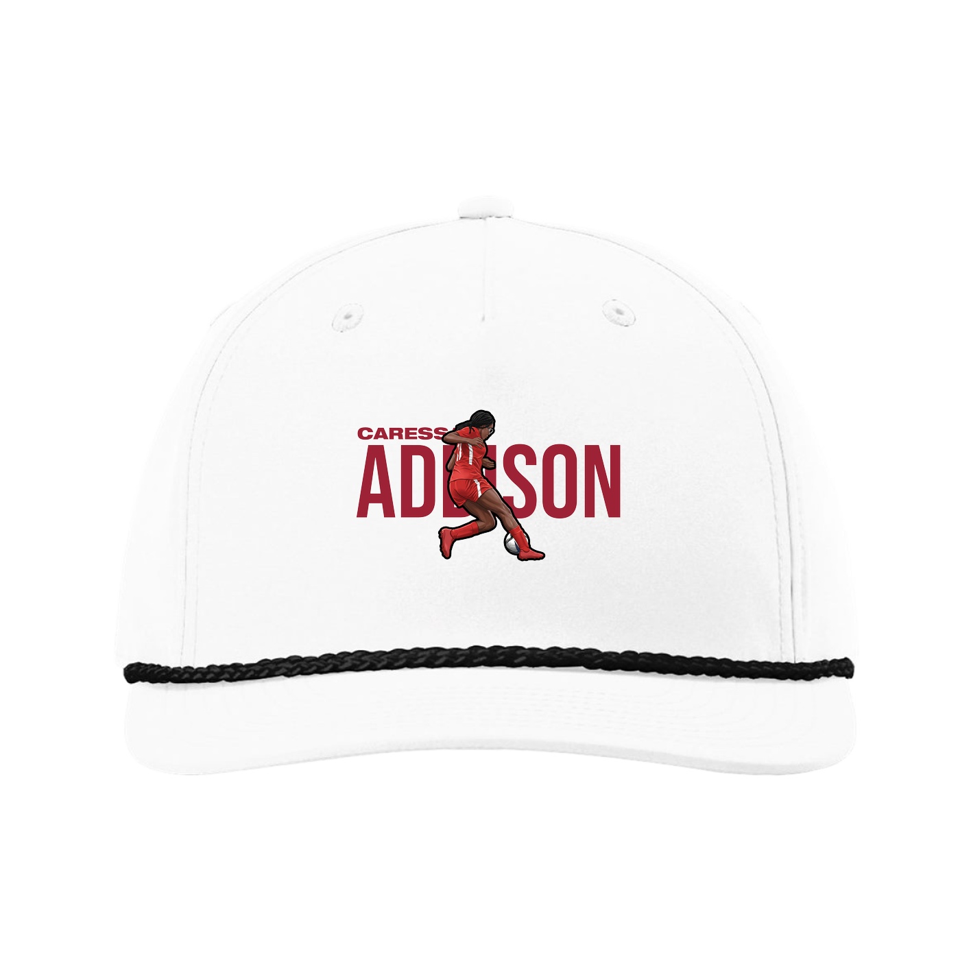 Five-Panel Classic Rope Cap — Player Name in White