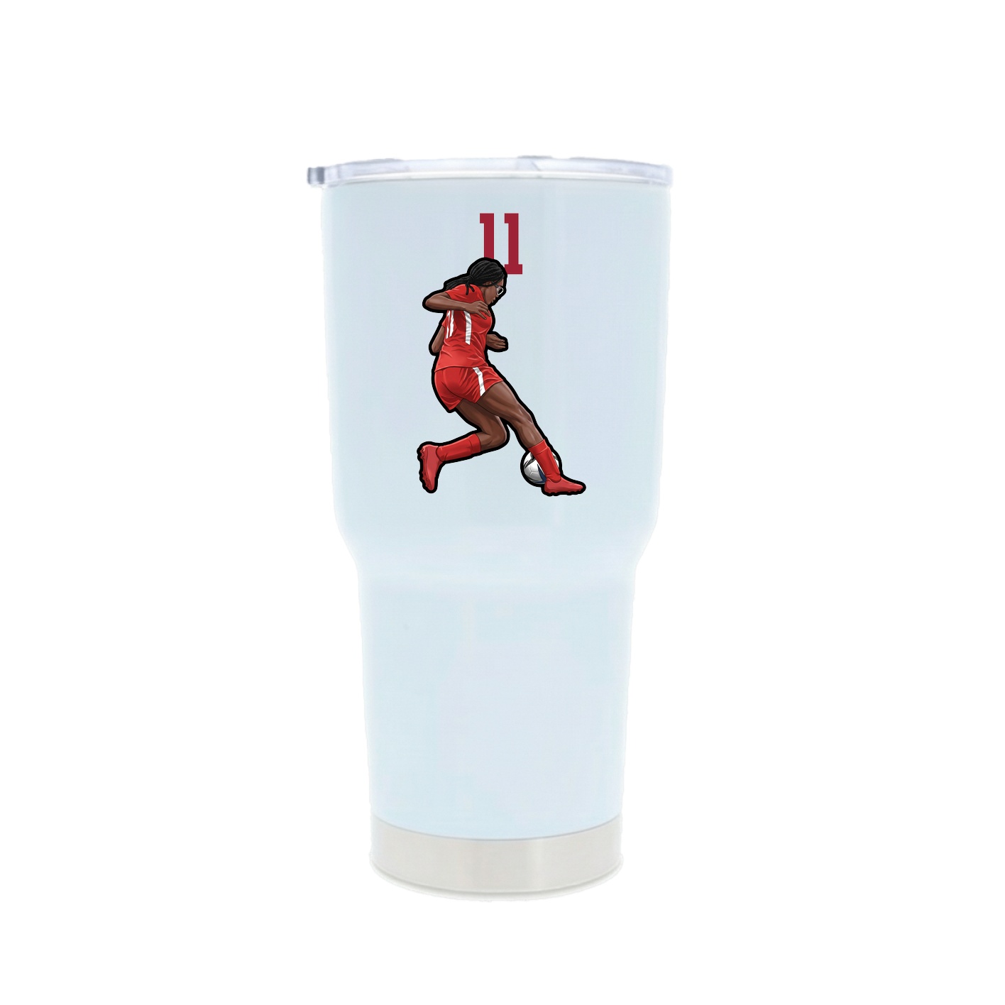 30oz Stainless Steel Tumbler — Number Top in White