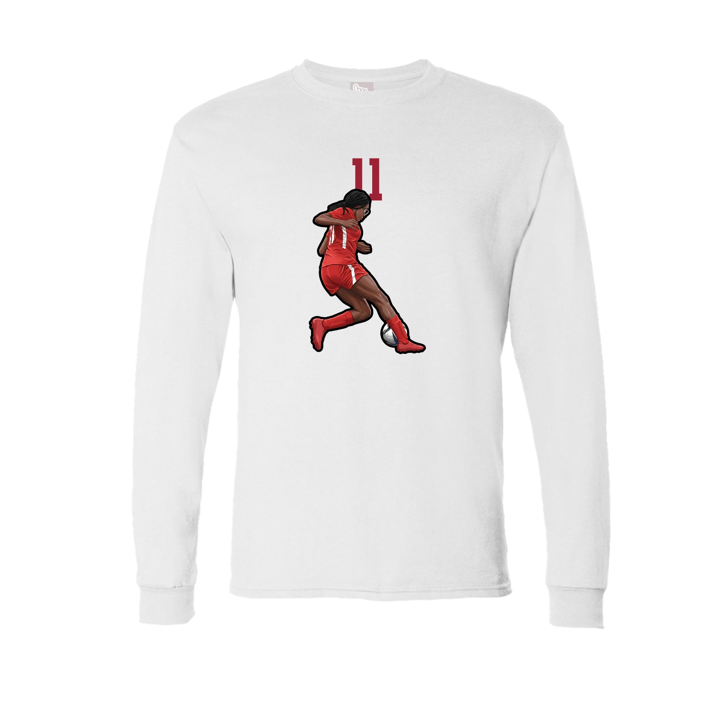 Long Sleeve Tee — Number Top in White