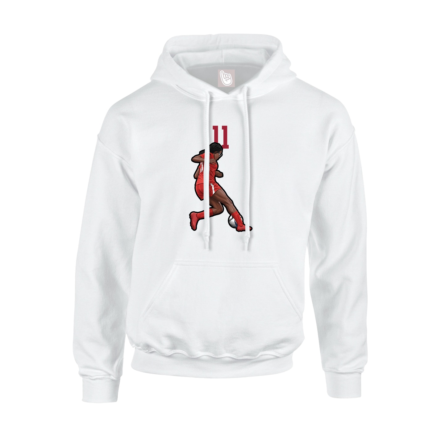 Youth Hoodie — Number Top in White