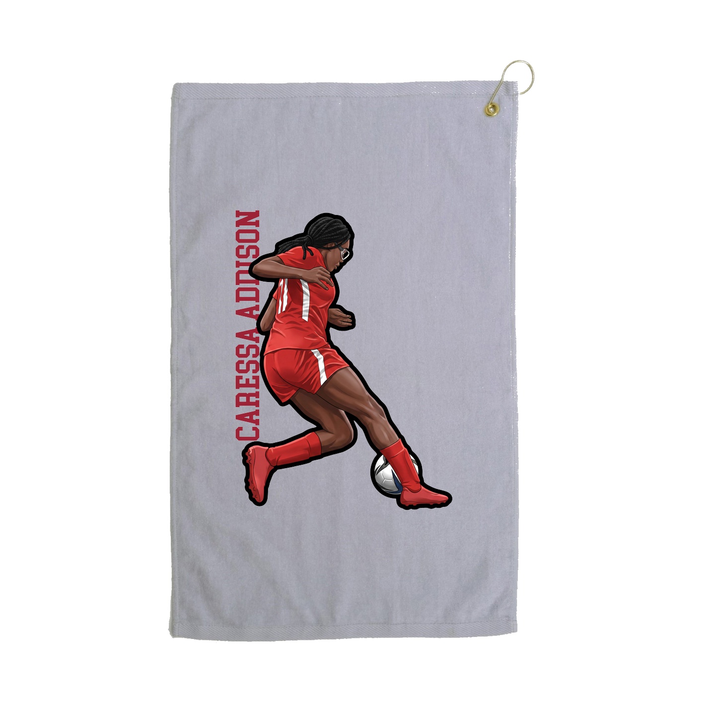 Golf Towel — Name Vertical in Grey