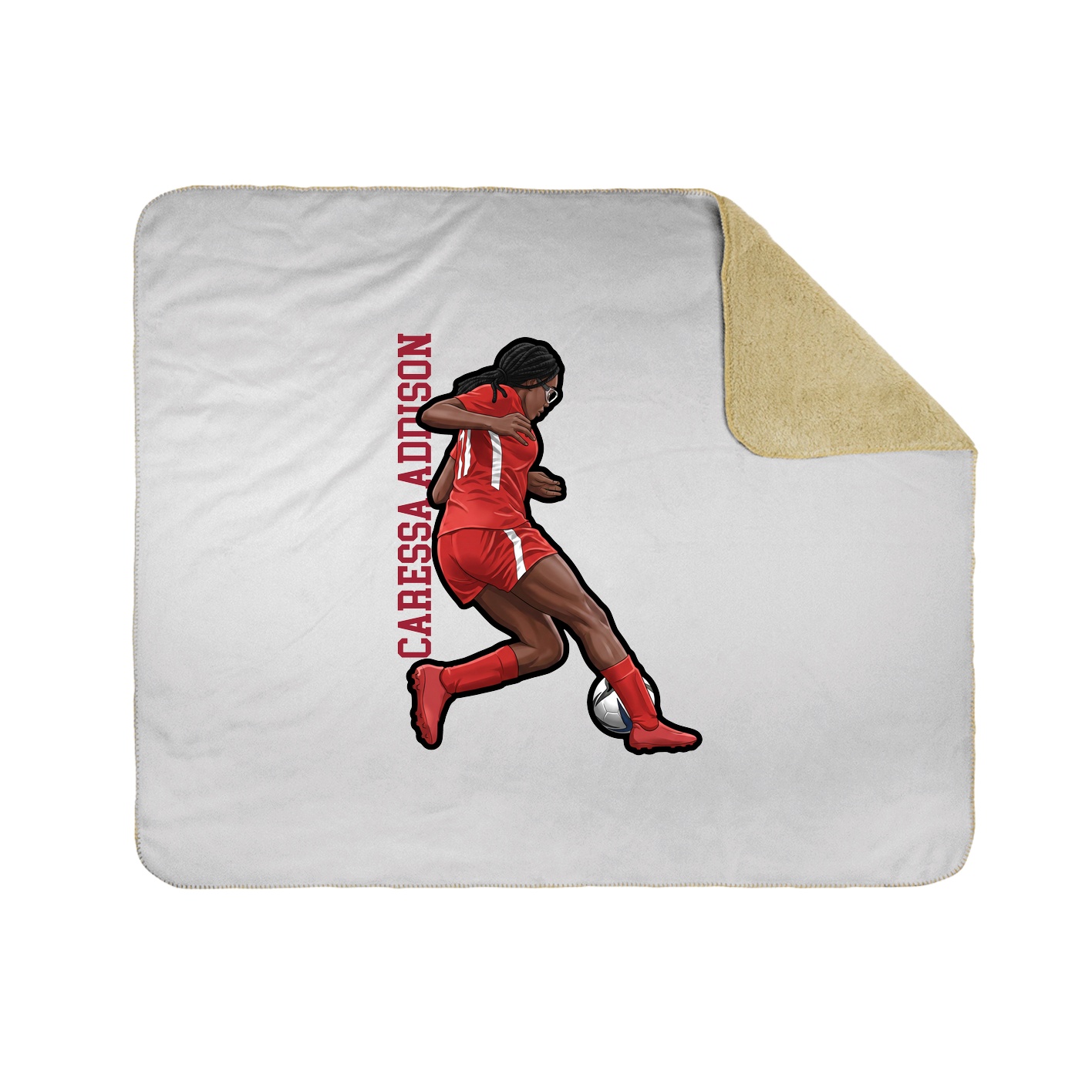 Throw Blanket — Name Vertical in White