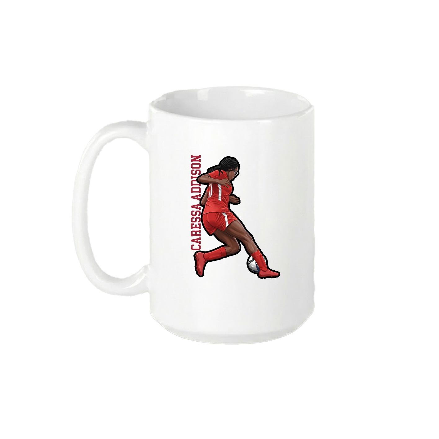 15oz Coffee Mug — Name Vertical in White