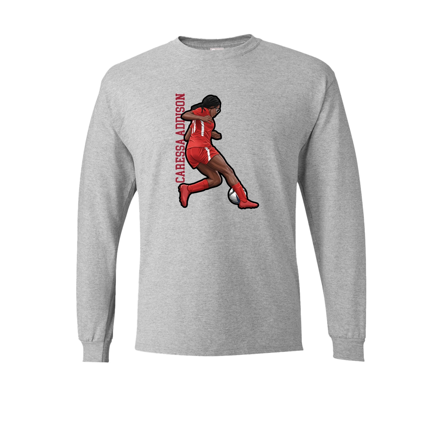 Long Sleeve Tee — Name Vertical in Grey