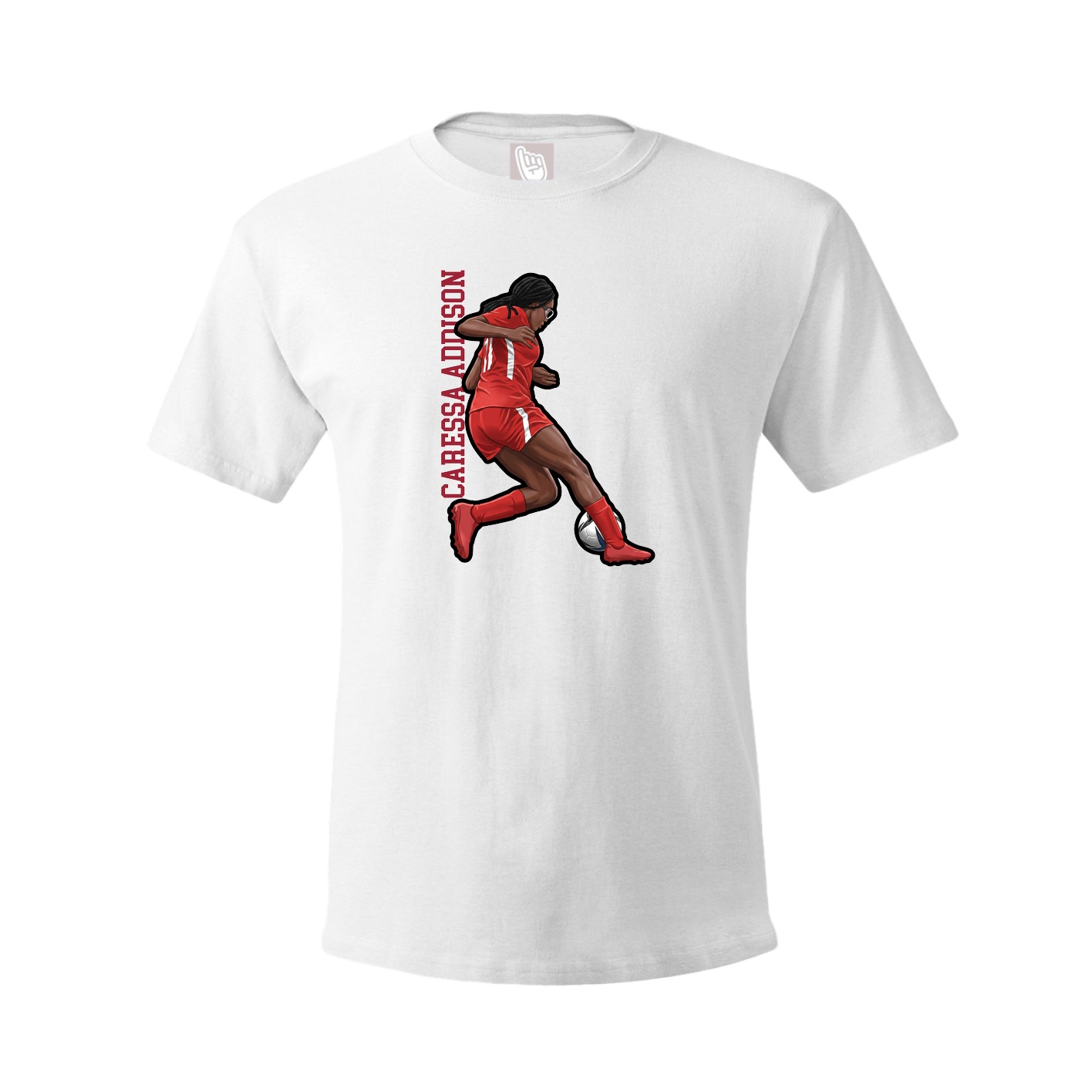 Youth Tee — Name Vertical in White