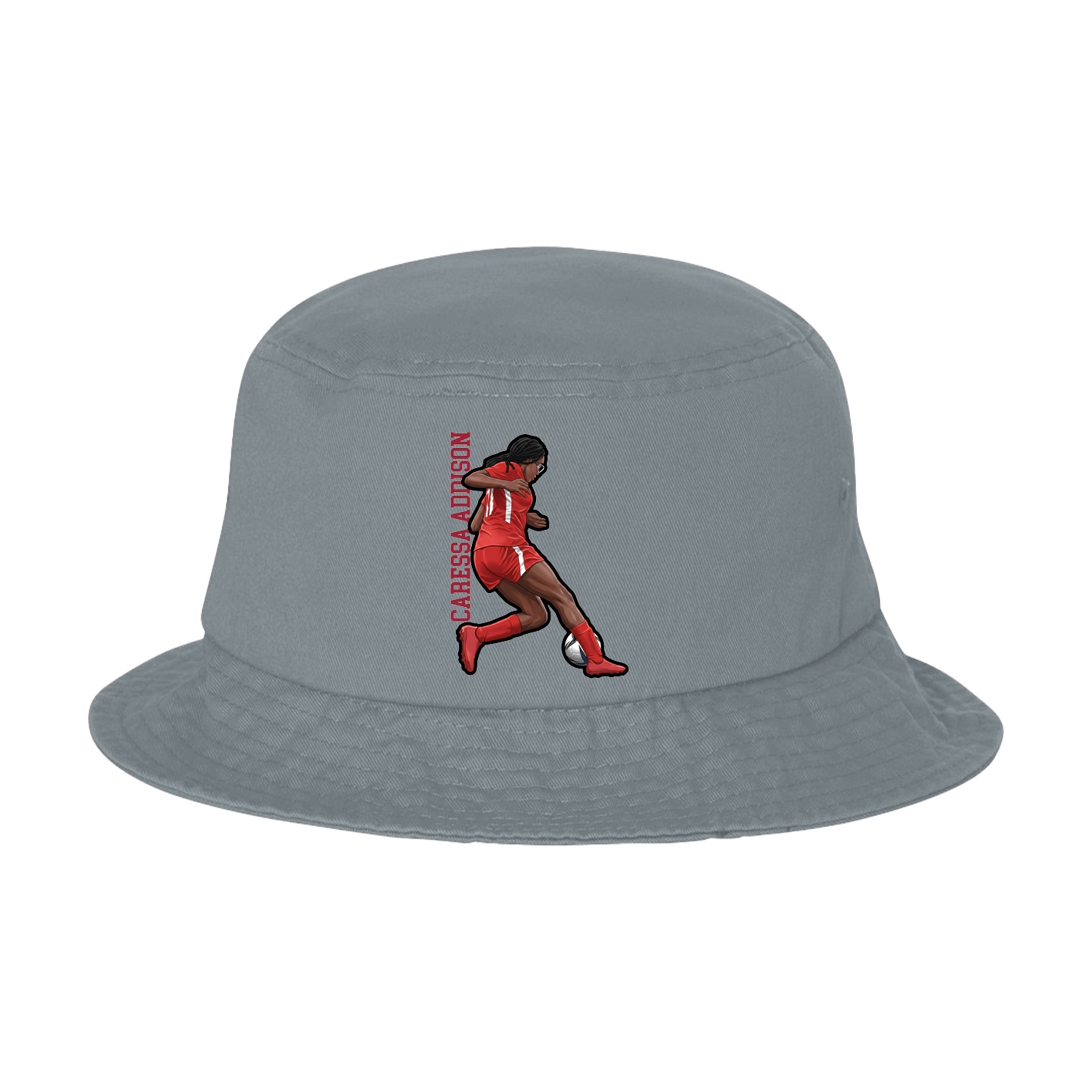 Bucket Cap — Name Vertical in Grey