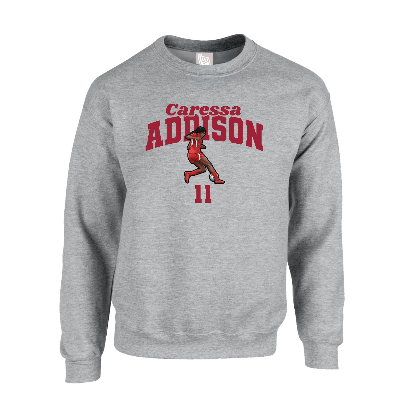Fleece Crew — Signature Arch in Grey