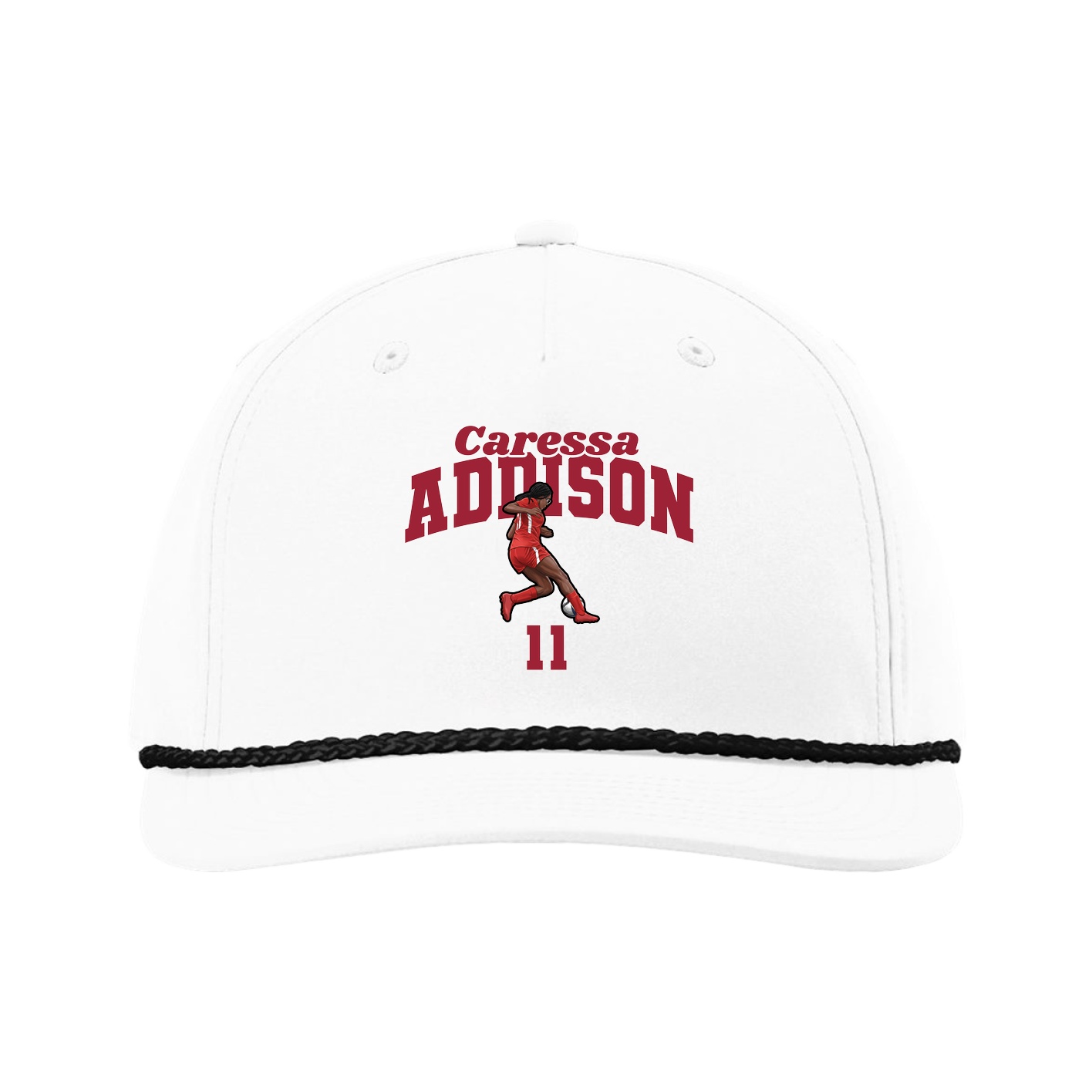 Five-Panel Classic Rope Cap — Signature Arch in White