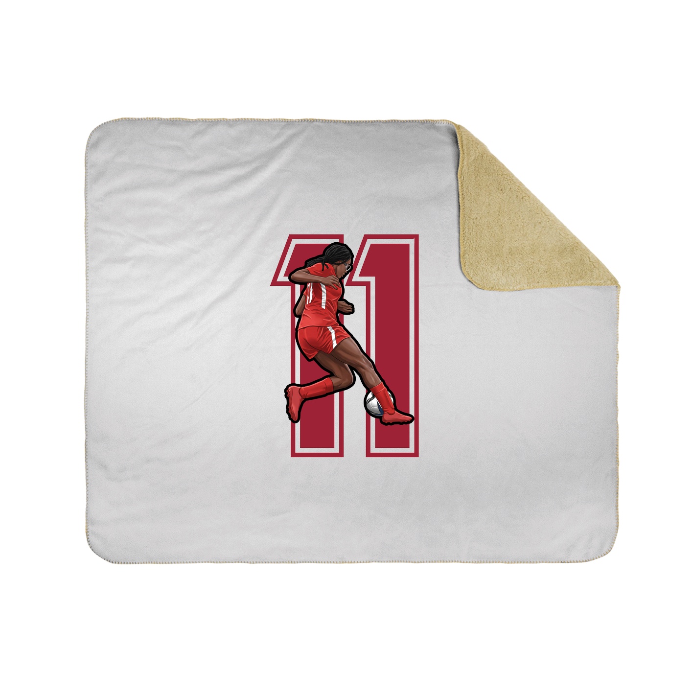 Throw Blanket — Number in White