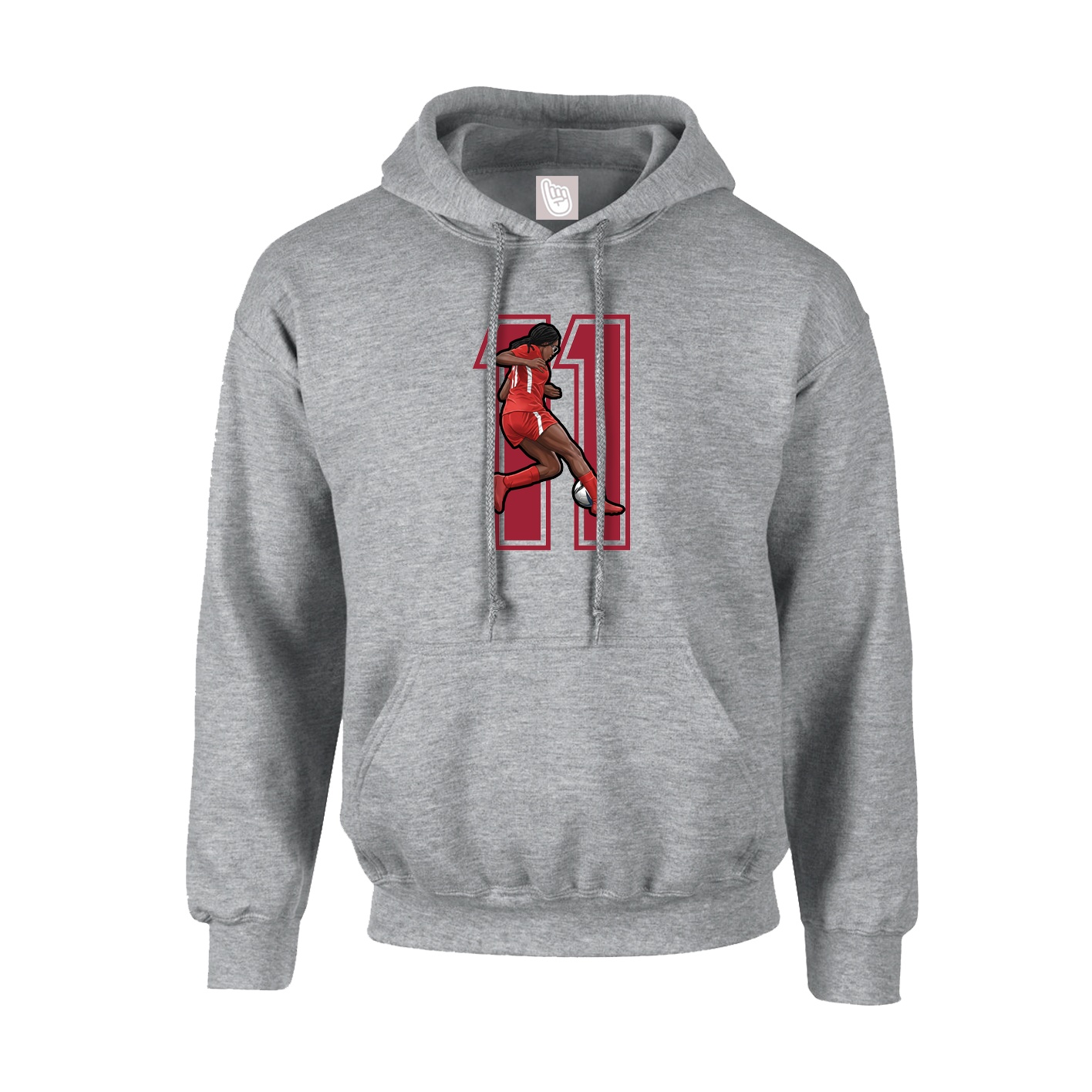 Youth Hoodie — Number in Grey