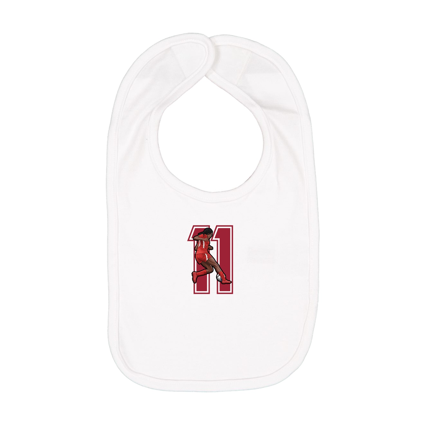 Infant Bib — Number in White