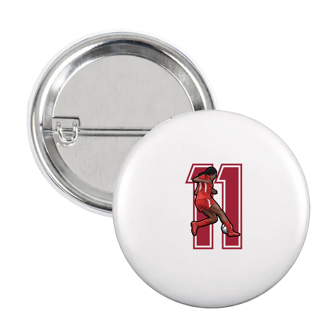 Game Day Button — Number in White