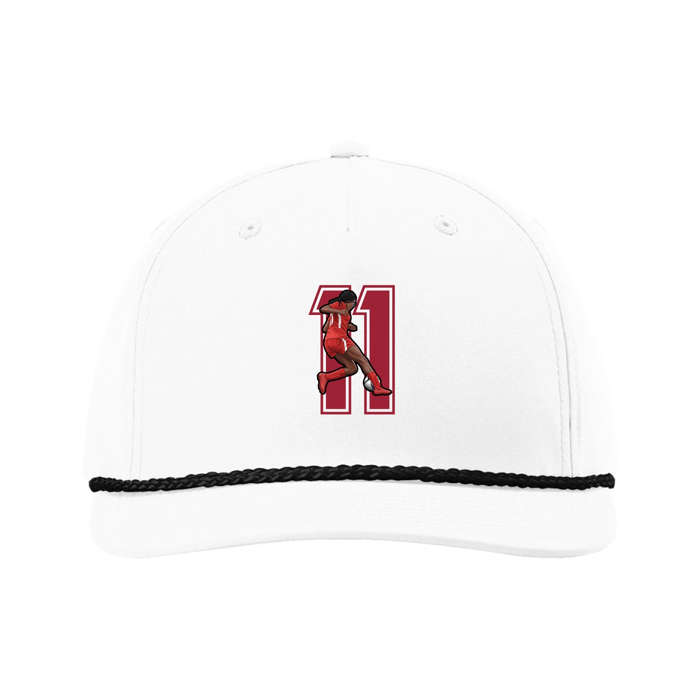 Five-Panel Classic Rope Cap — Number in White