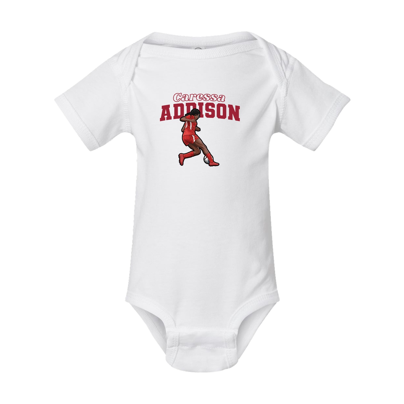 Baby Onesie — Name Arch in White