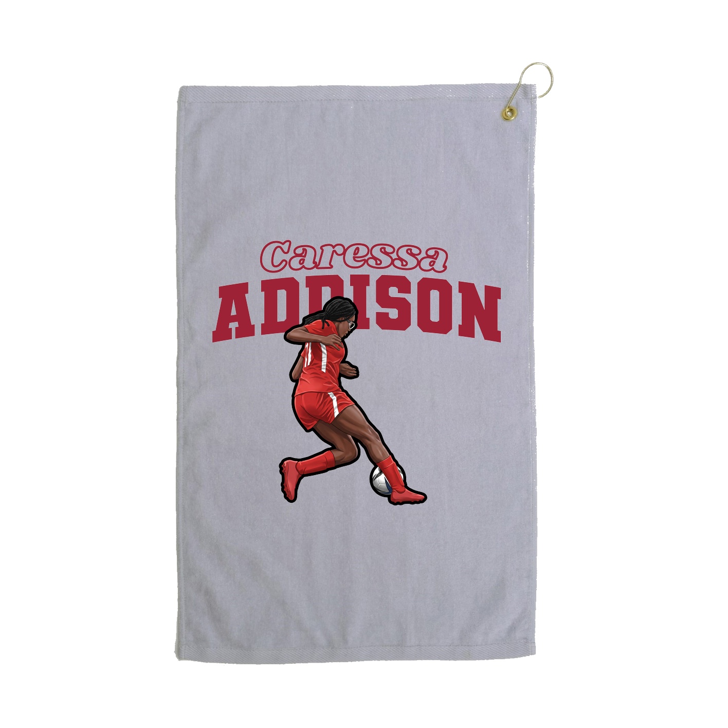 Golf Towel — Name Arch in Grey