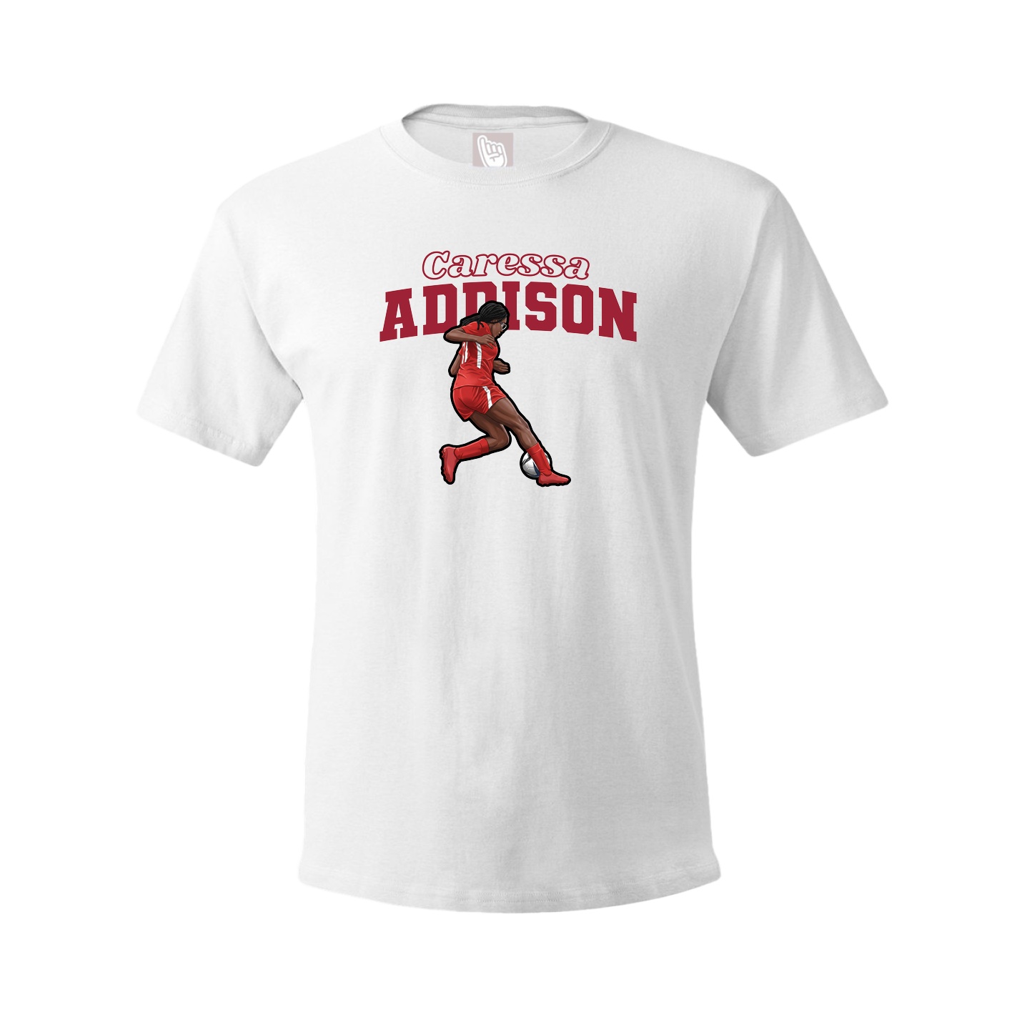 Youth Tee — Name Arch in White