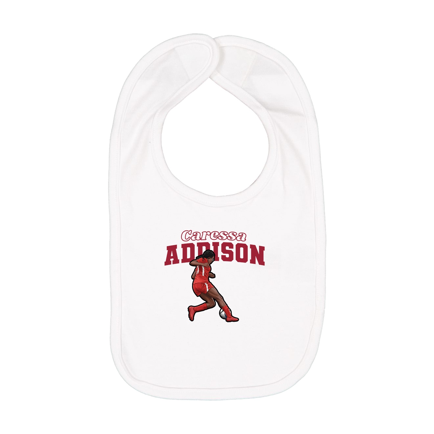 Infant Bib — Name Arch in White