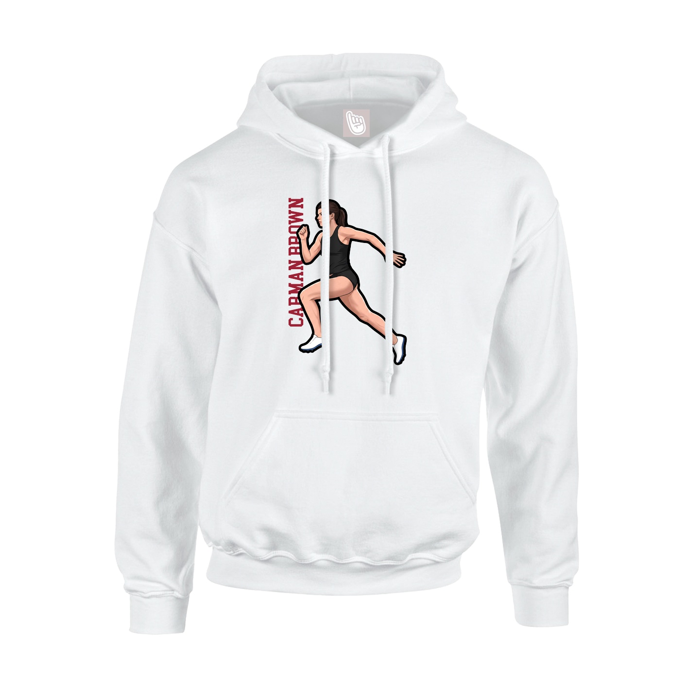 Youth Hoodie — Name Vertical in White