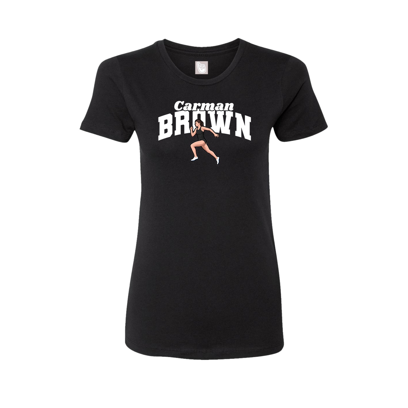 Fitted Women's Tee — Signature Arch in Black