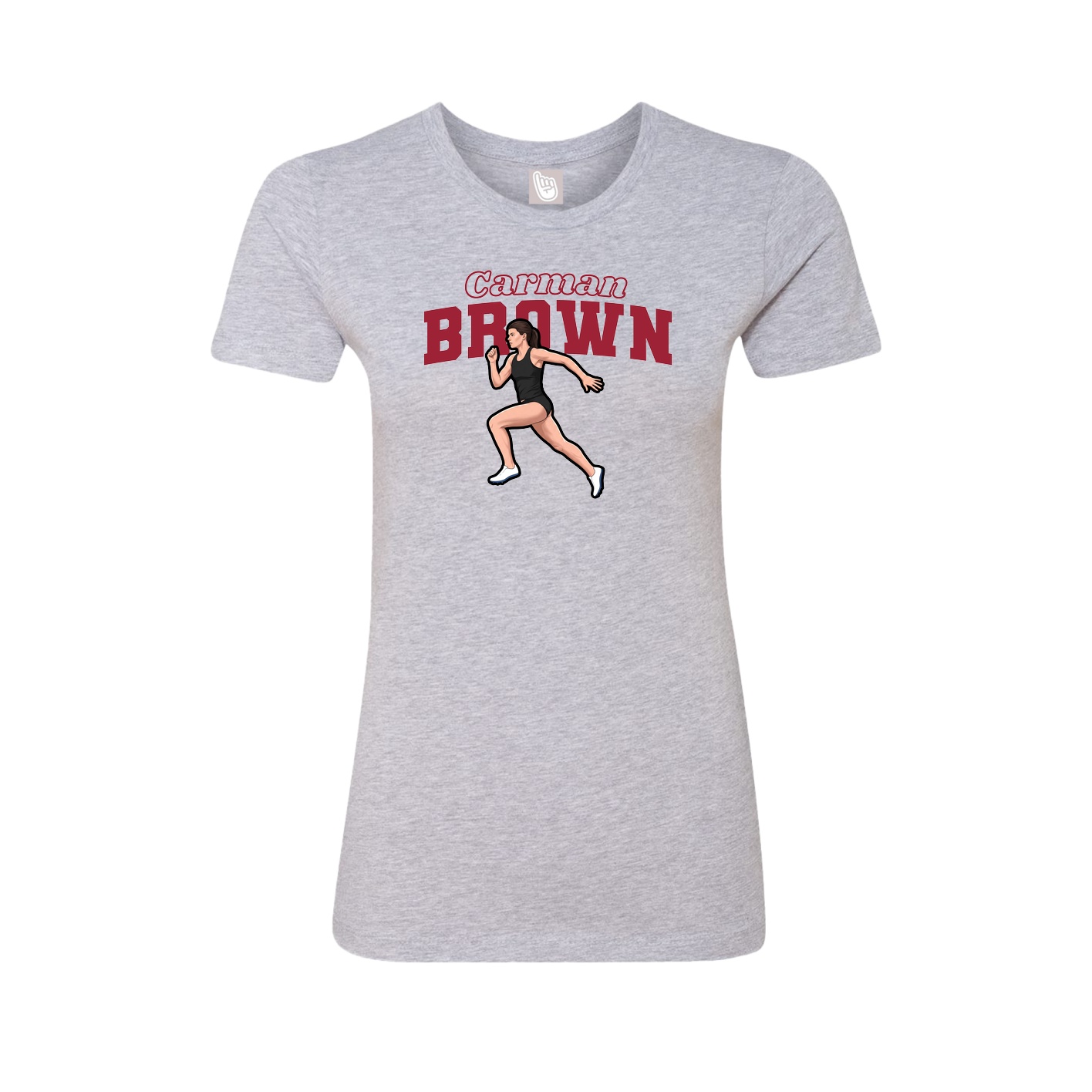 Fitted Women's Tee — Name Arch in Grey