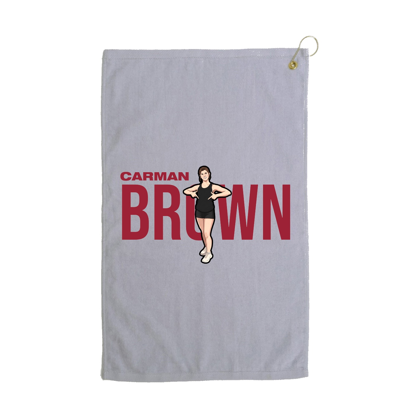 Golf Towel — Player Name in Grey