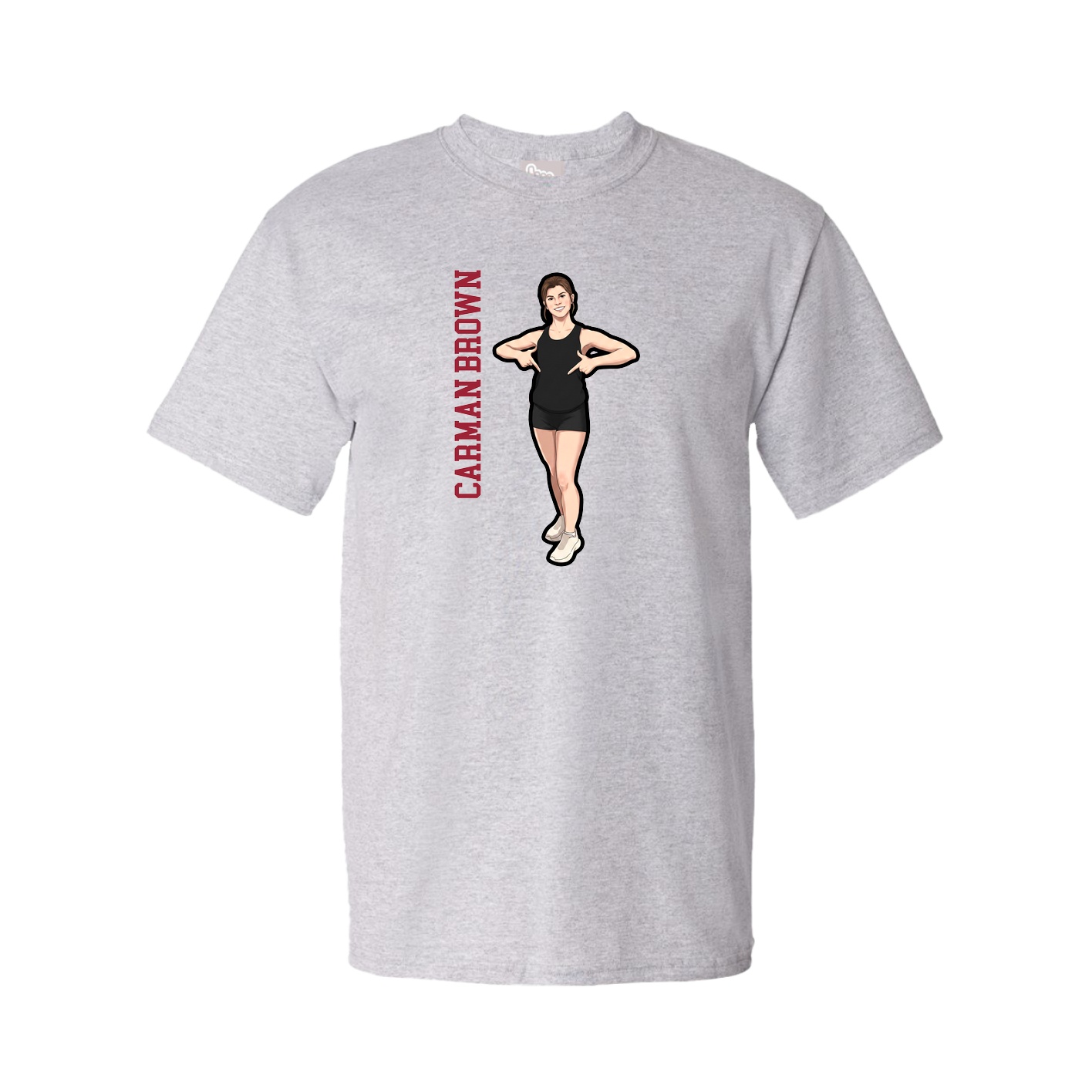 Youth Tee — Name Vertical in Grey