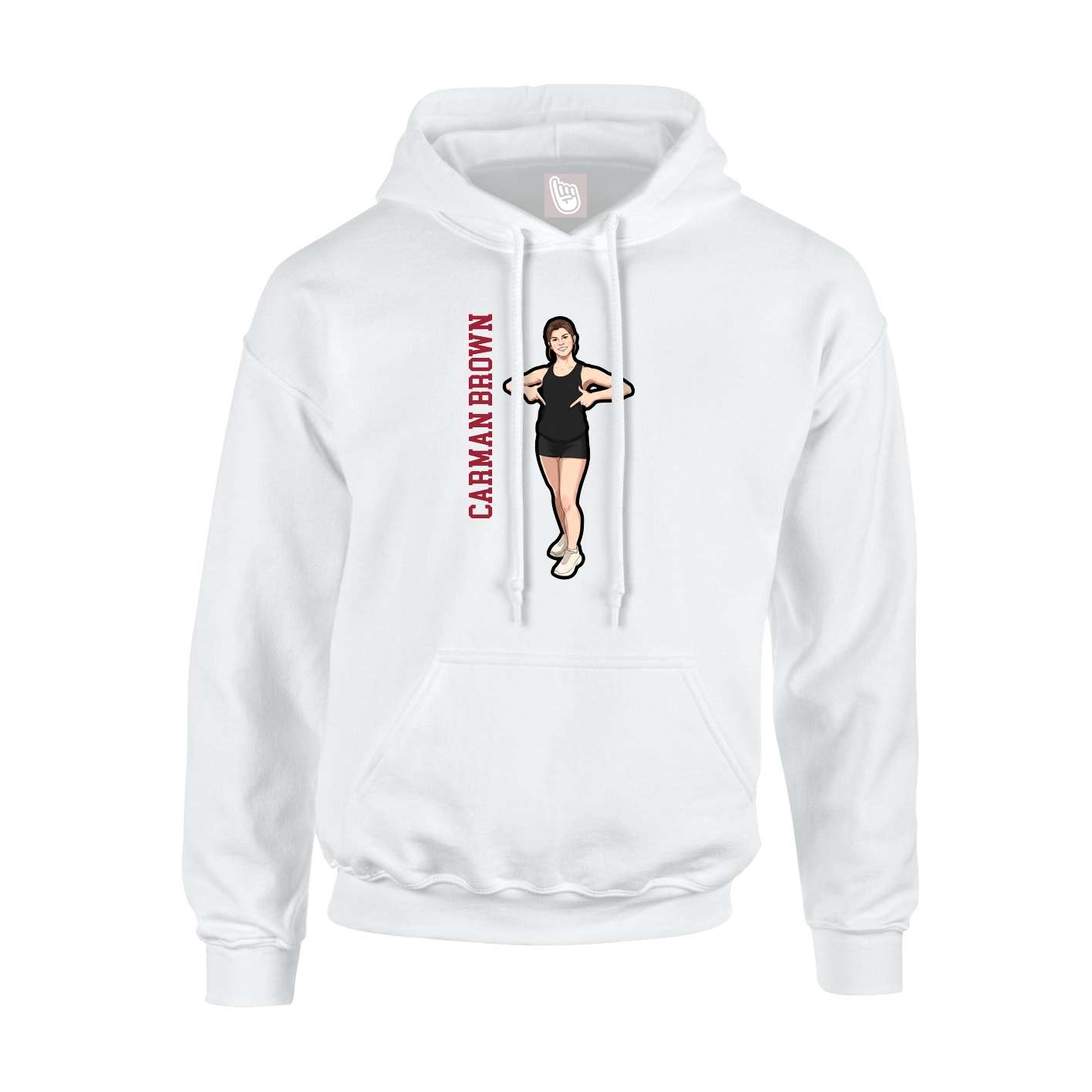 Youth Hoodie — Name Vertical in White