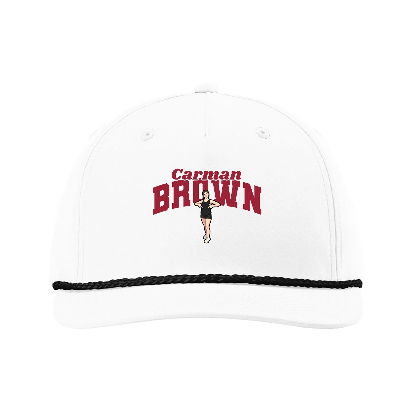 Five-Panel Classic Rope Cap — Signature Arch in White