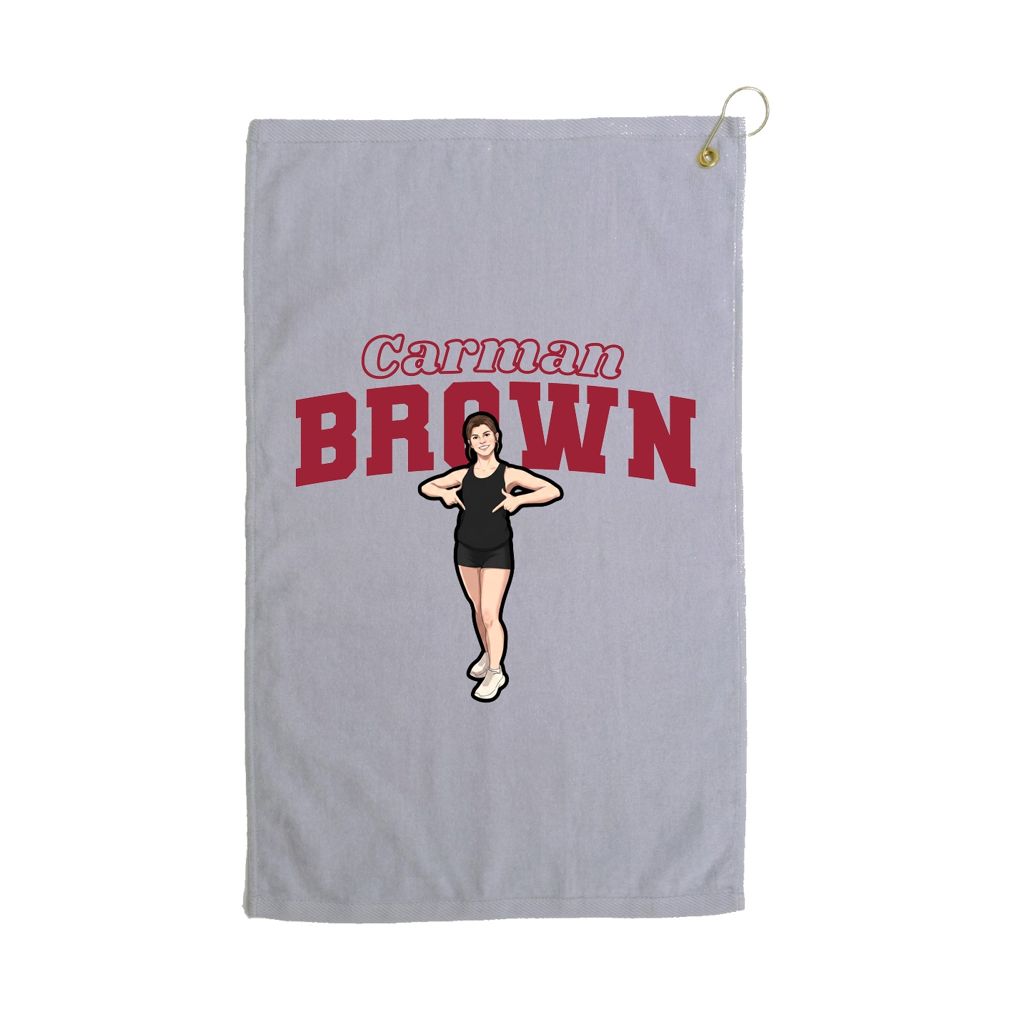 Golf Towel — Name Arch in Grey