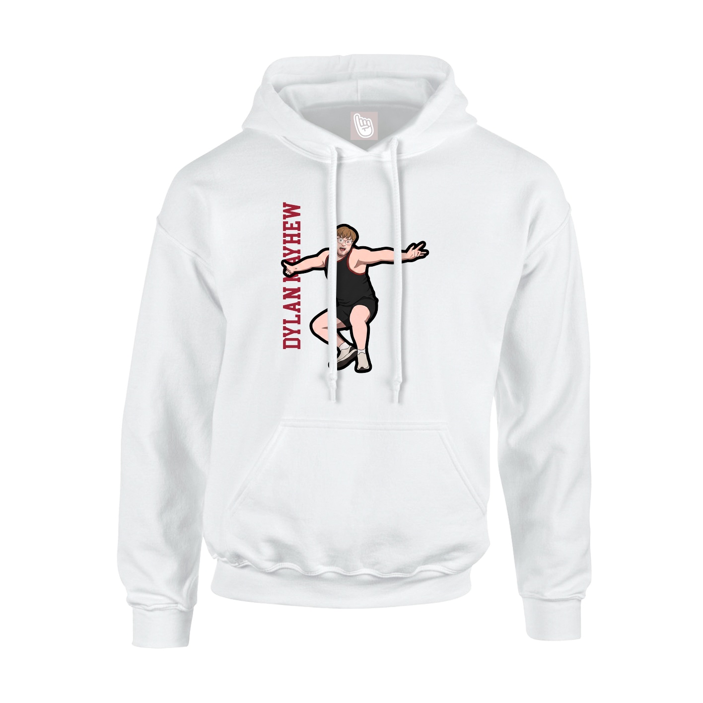 Hoodie — Name Vertical in White