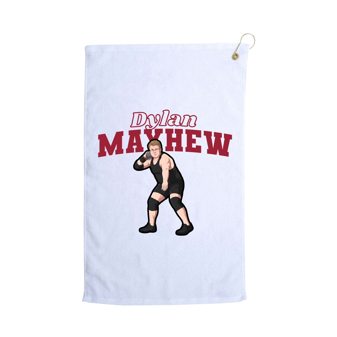Golf Towel — Name Arch in White
