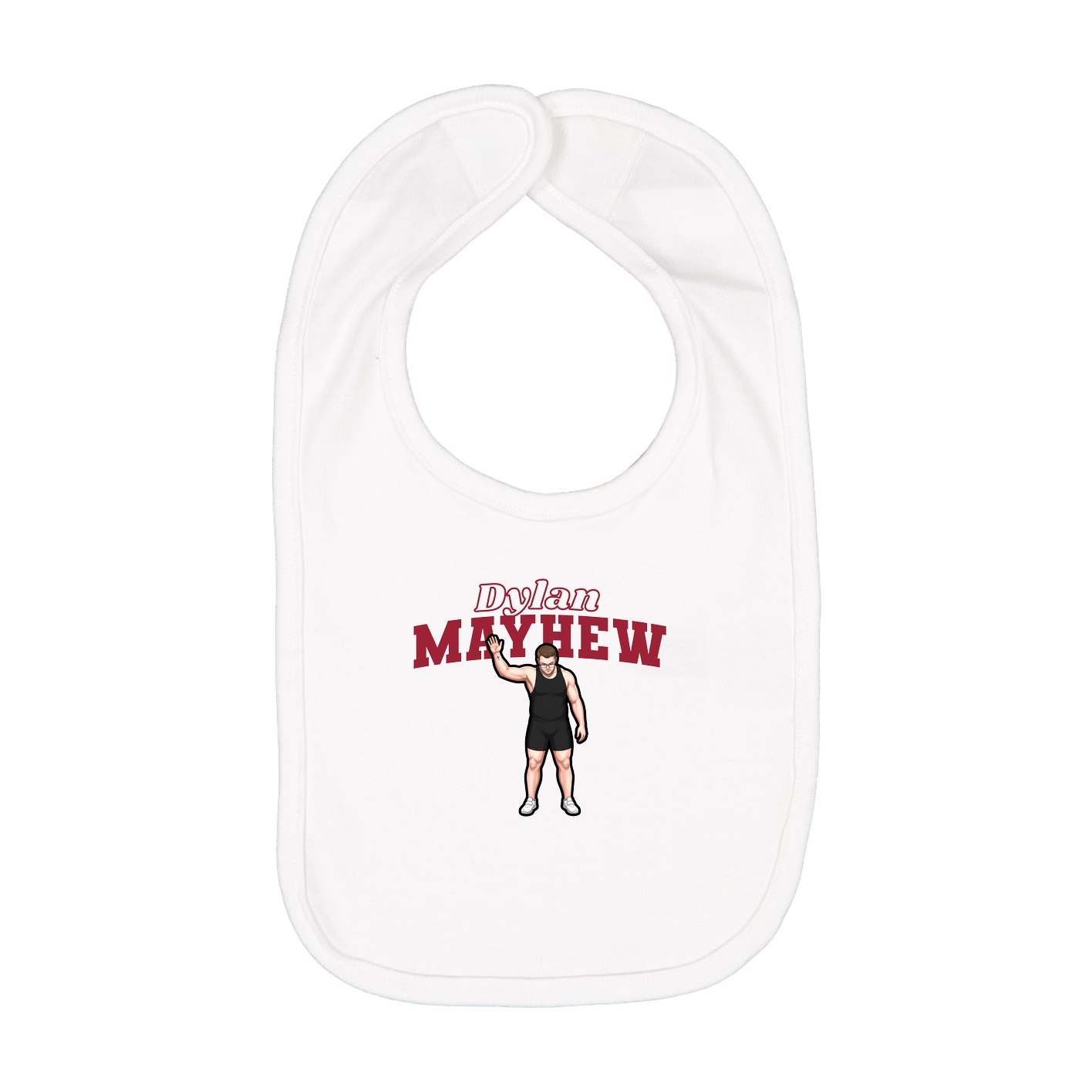 Infant Bib — Name Arch in White