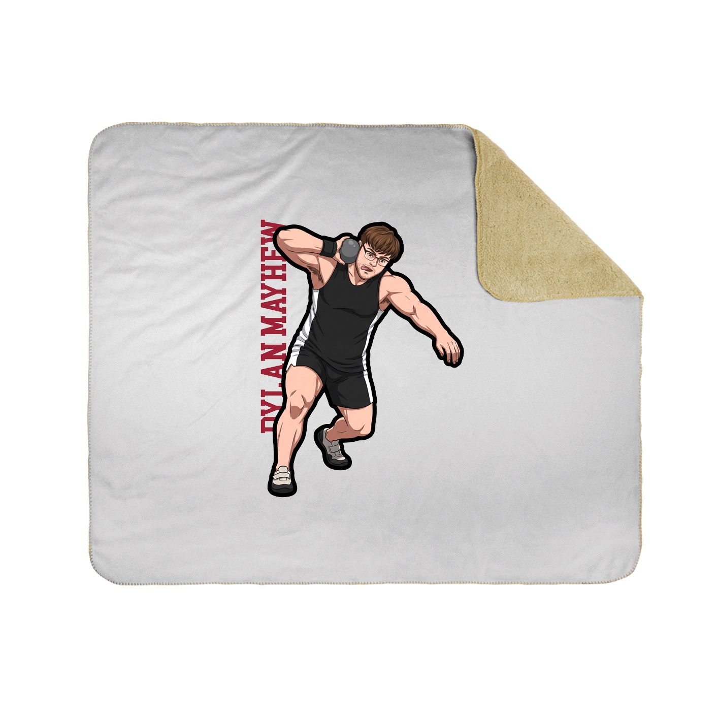 Throw Blanket — Name Vertical in White