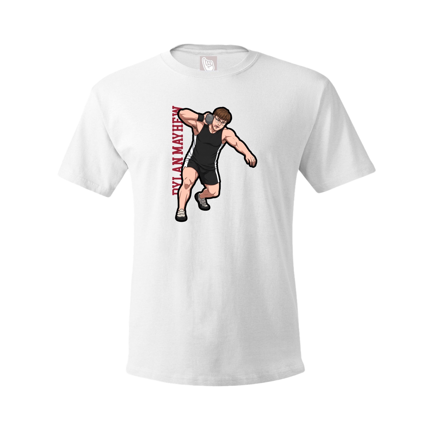 Tee — Name Vertical in White