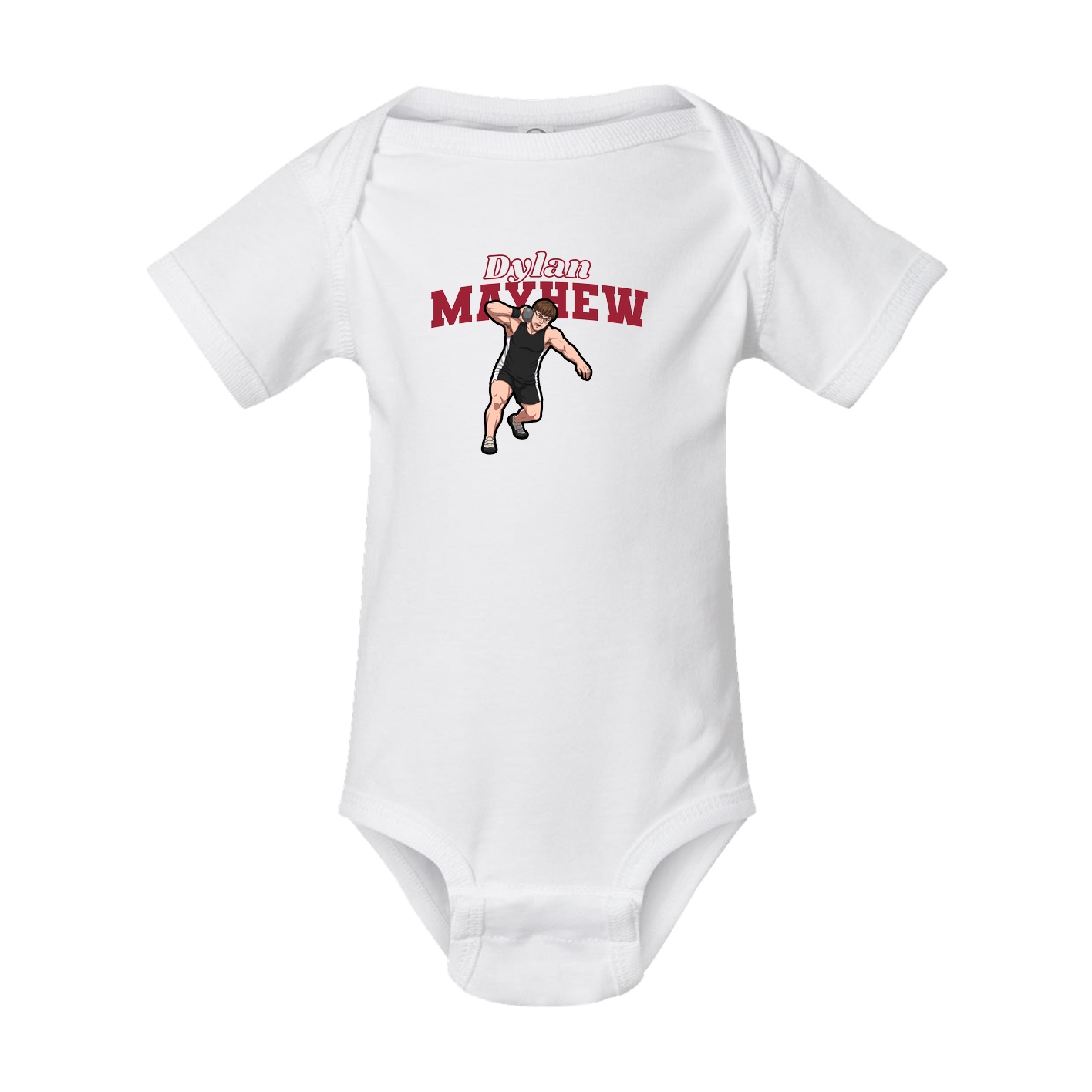Baby Onesie — Name Arch in White