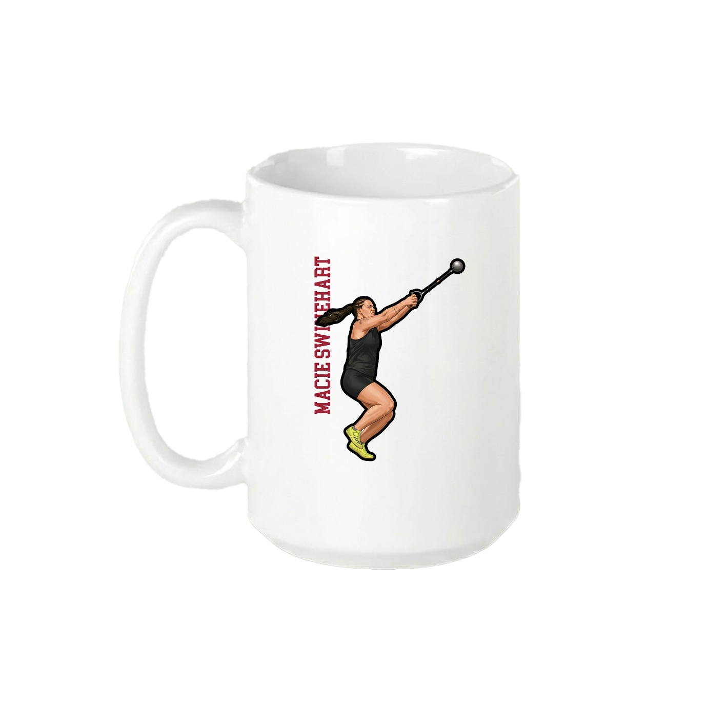 15oz Coffee Mug — Name Vertical in White