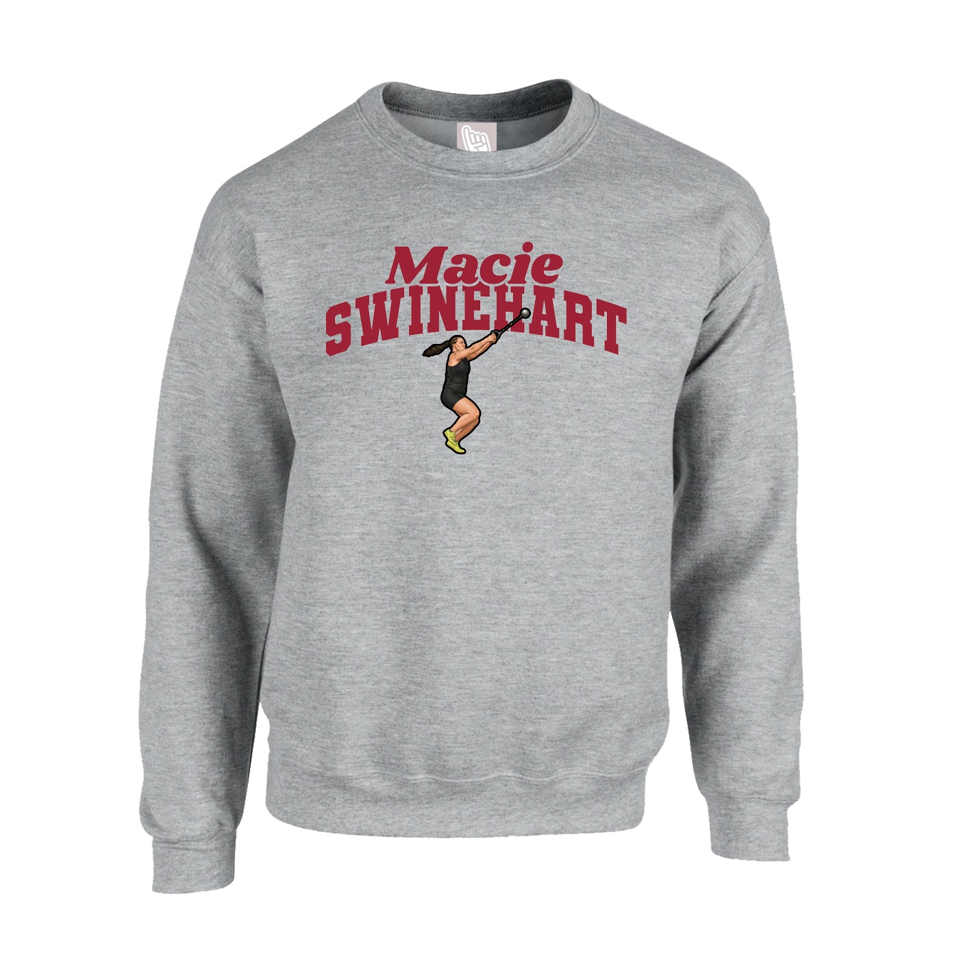 Fleece Crew — Signature Arch in Grey