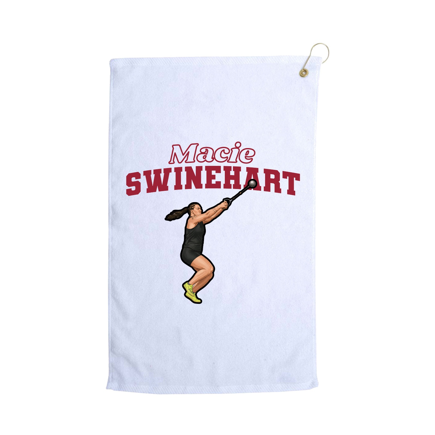Golf Towel — Name Arch in White