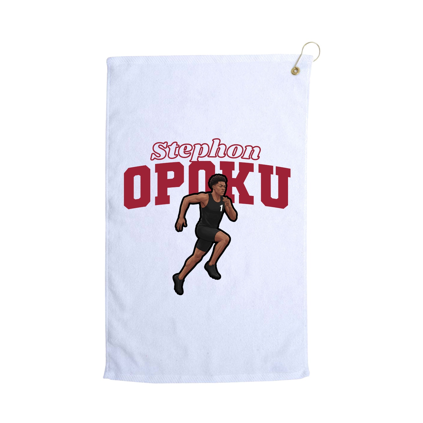 Golf Towel — Name Arch in White