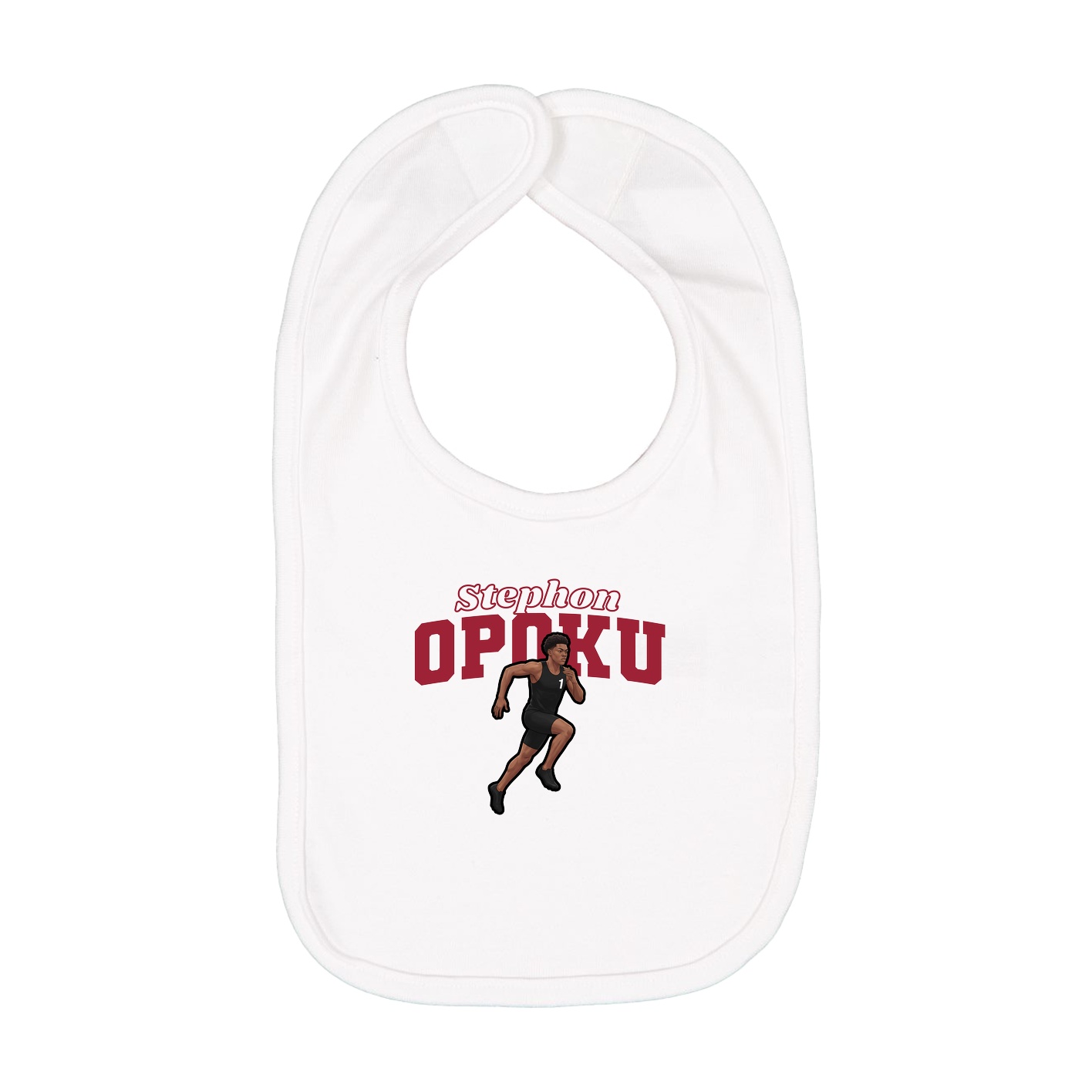 Infant Bib — Name Arch in White