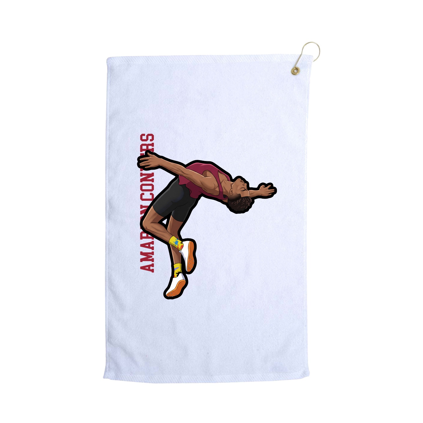 Golf Towel — Name Vertical in White