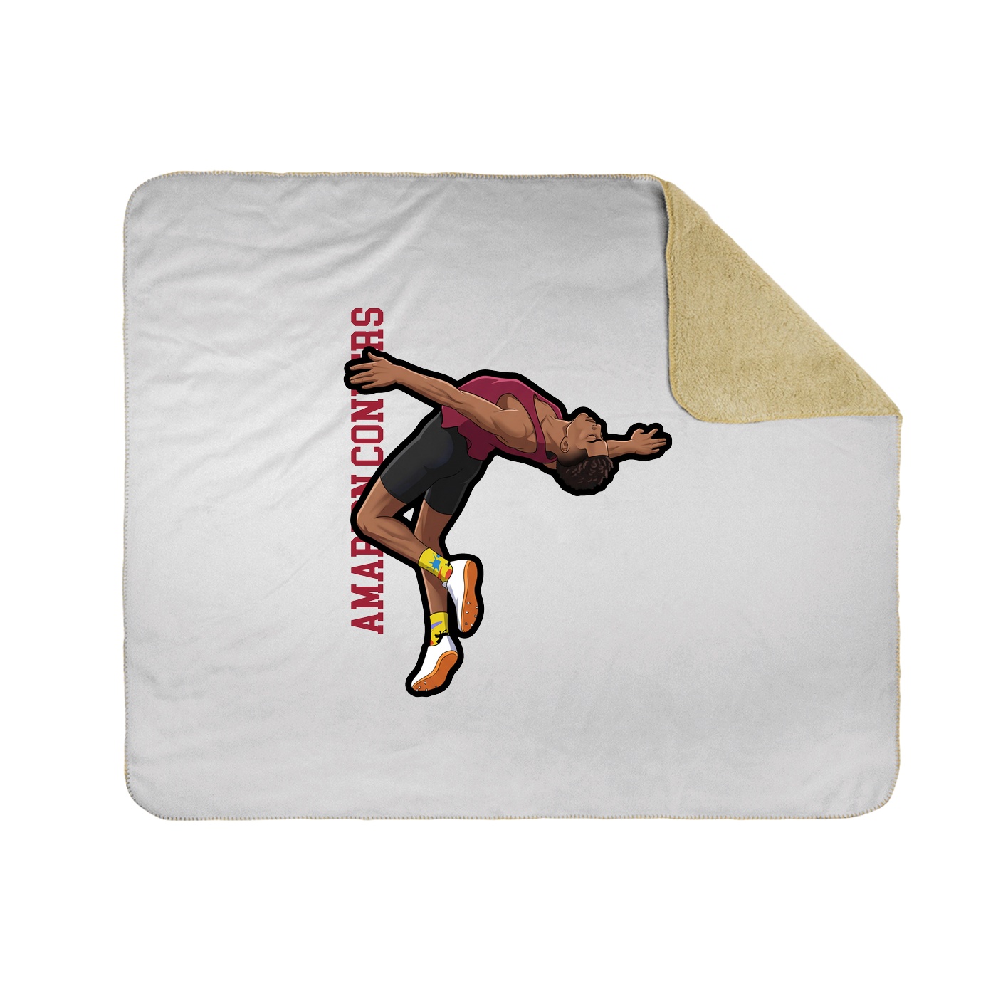 Throw Blanket — Name Vertical in White