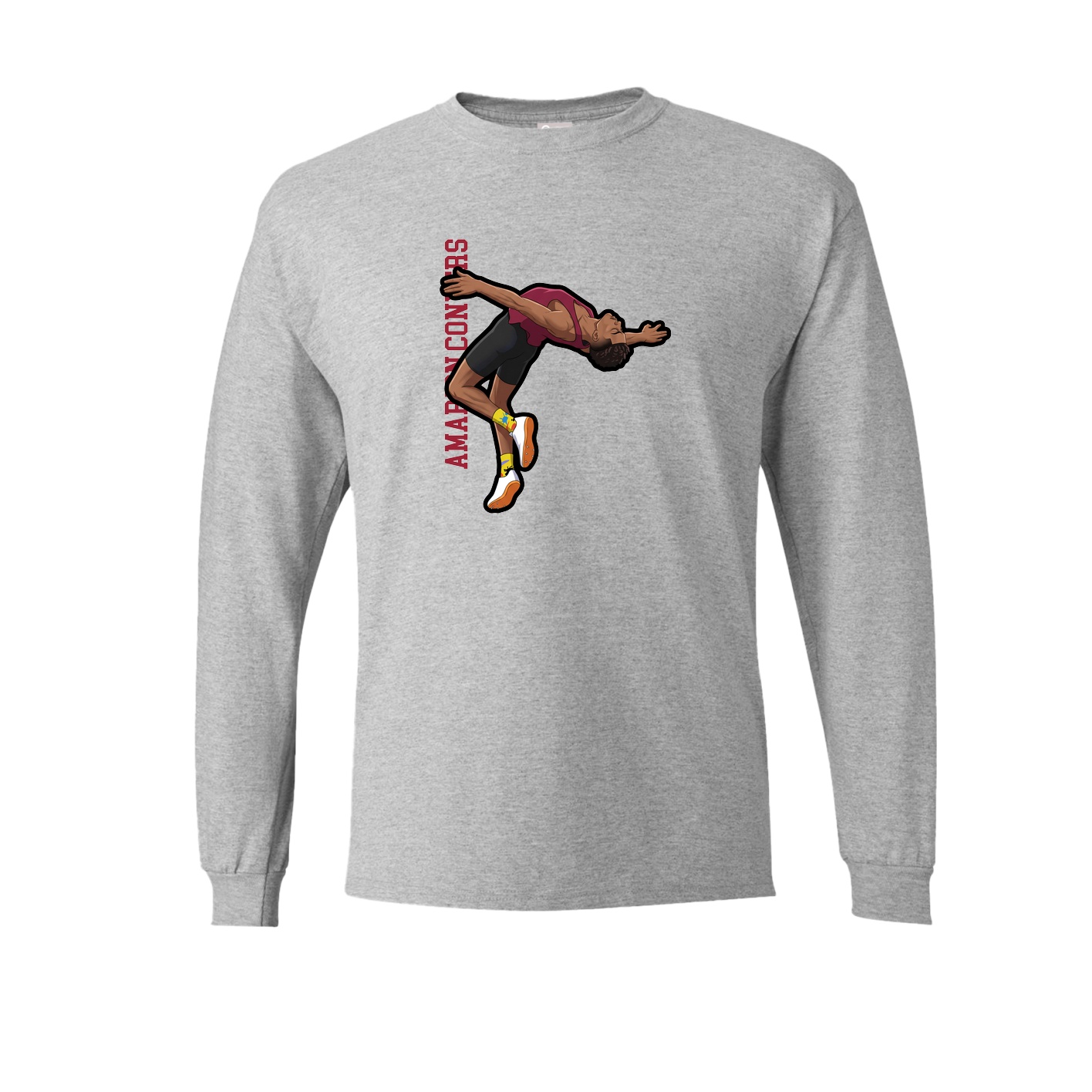 Long Sleeve Tee — Name Vertical in Grey