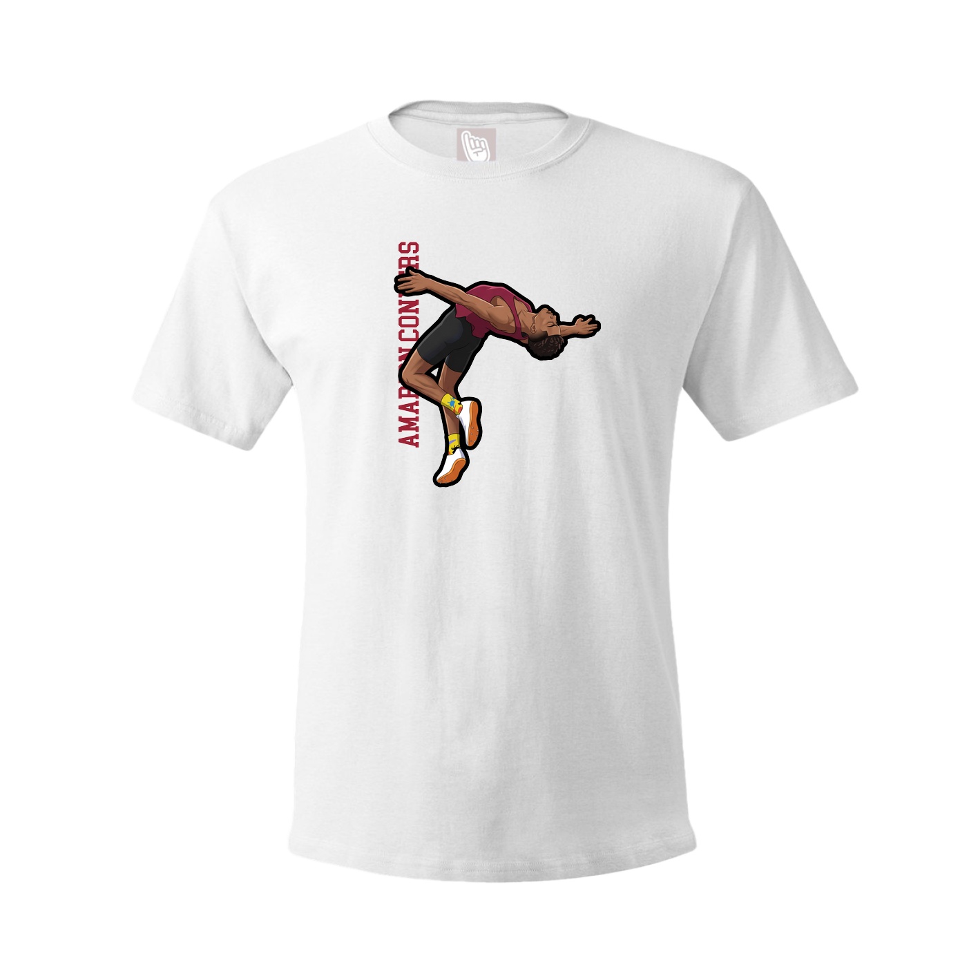 Youth Tee — Name Vertical in White